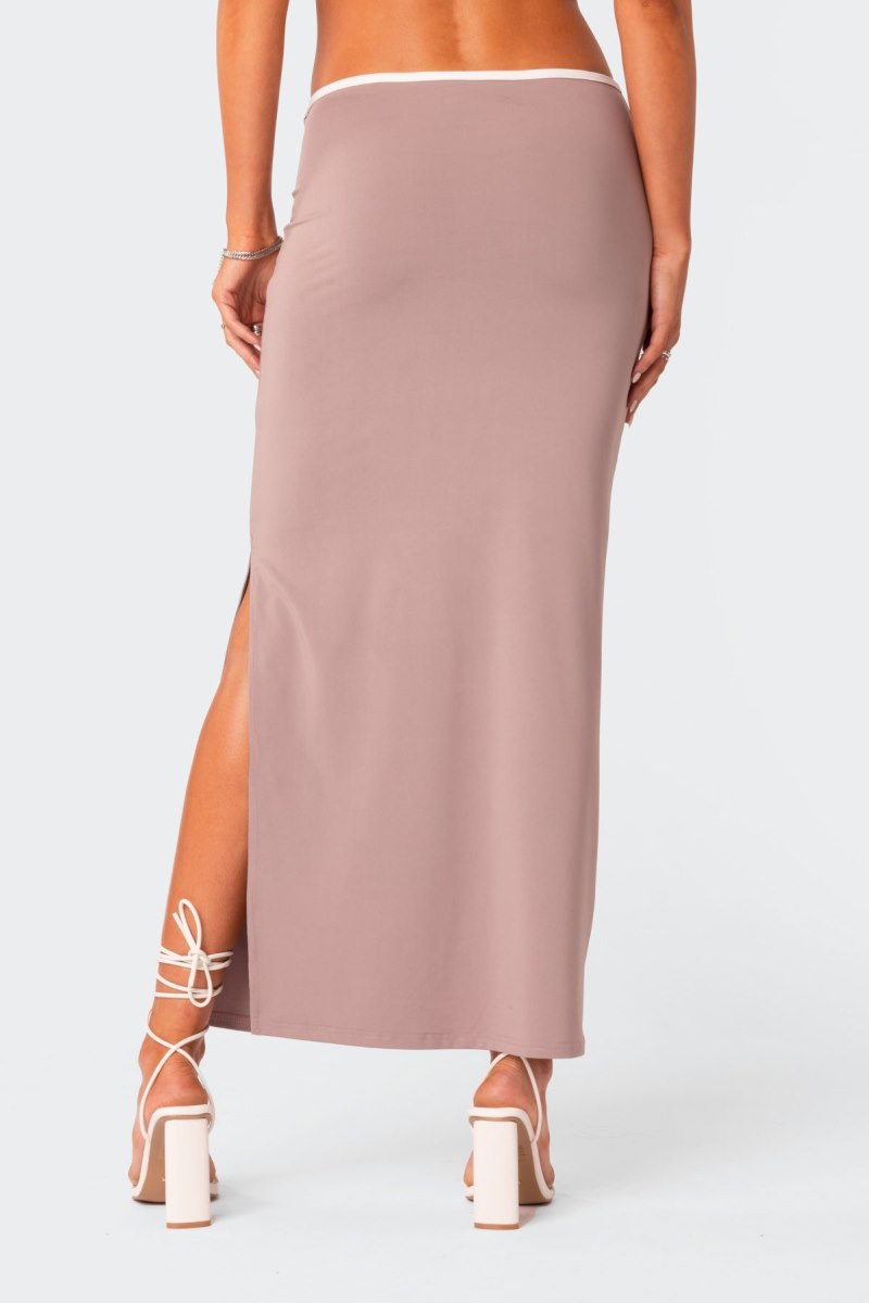 Edikted Nadia Side Slitted Maxi Skirts Purple | USA GZ561086M0