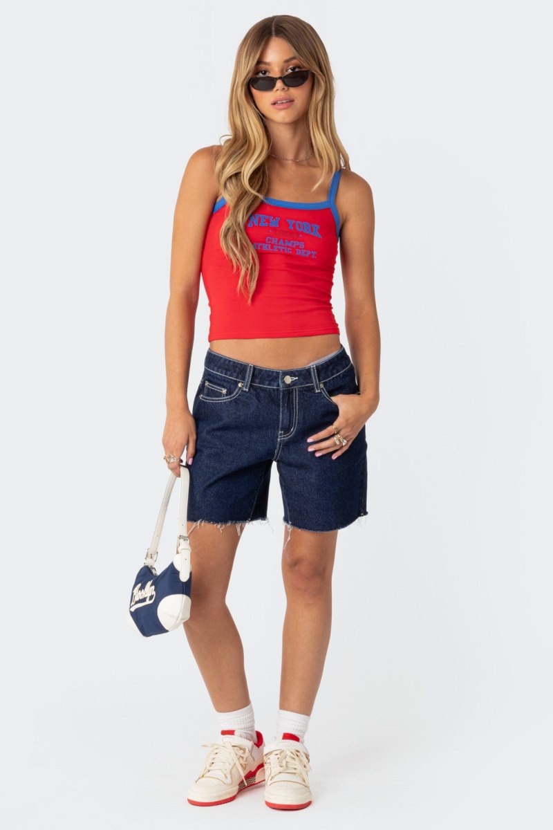 Edikted New York Tank Graphic Tops Red | USA XW766026T9