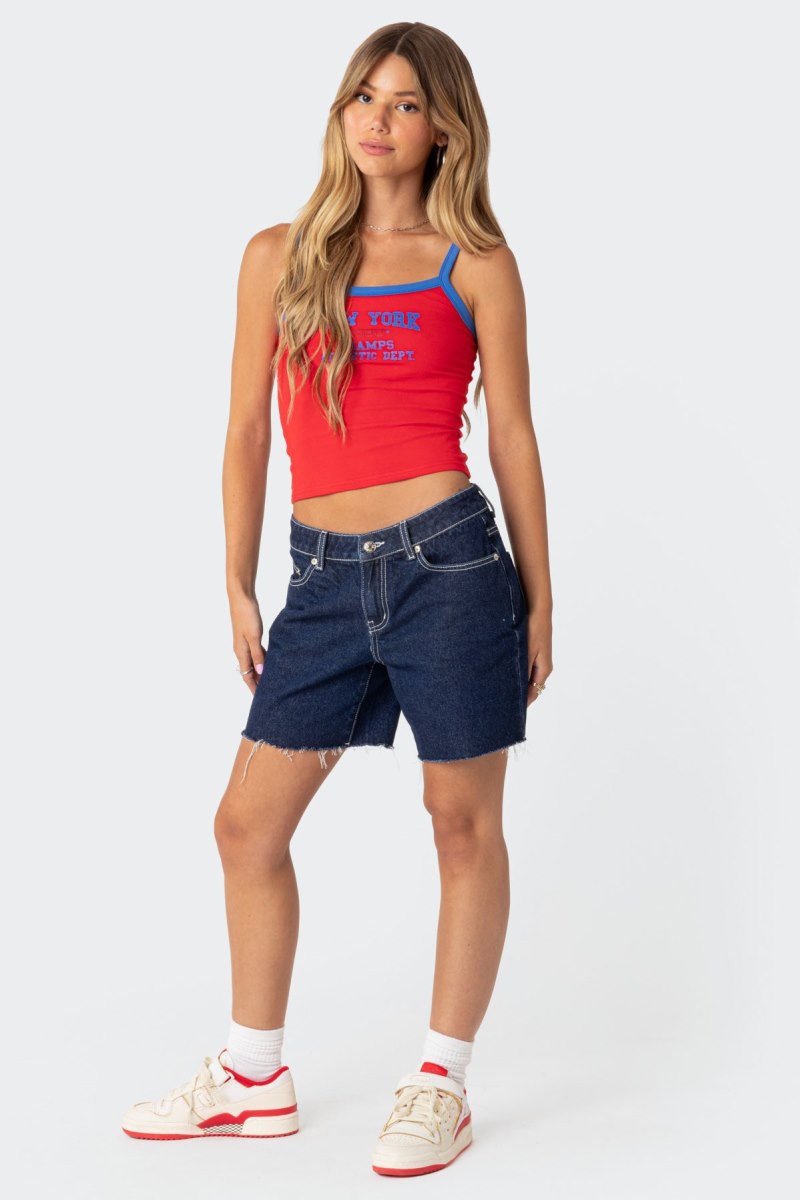 Edikted New York Tank Graphic Tops Red | USA XW766026T9