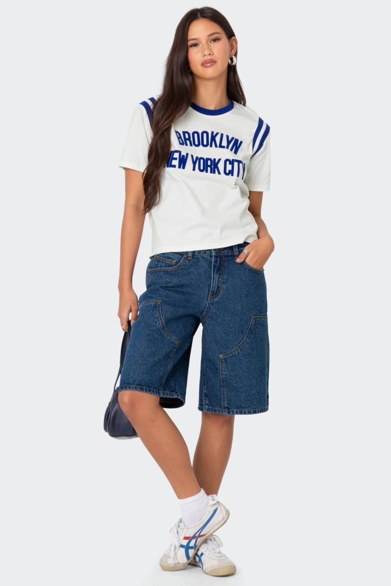 Edikted New Yorker T Shirt Graphic Tops White | USA UT157165C4