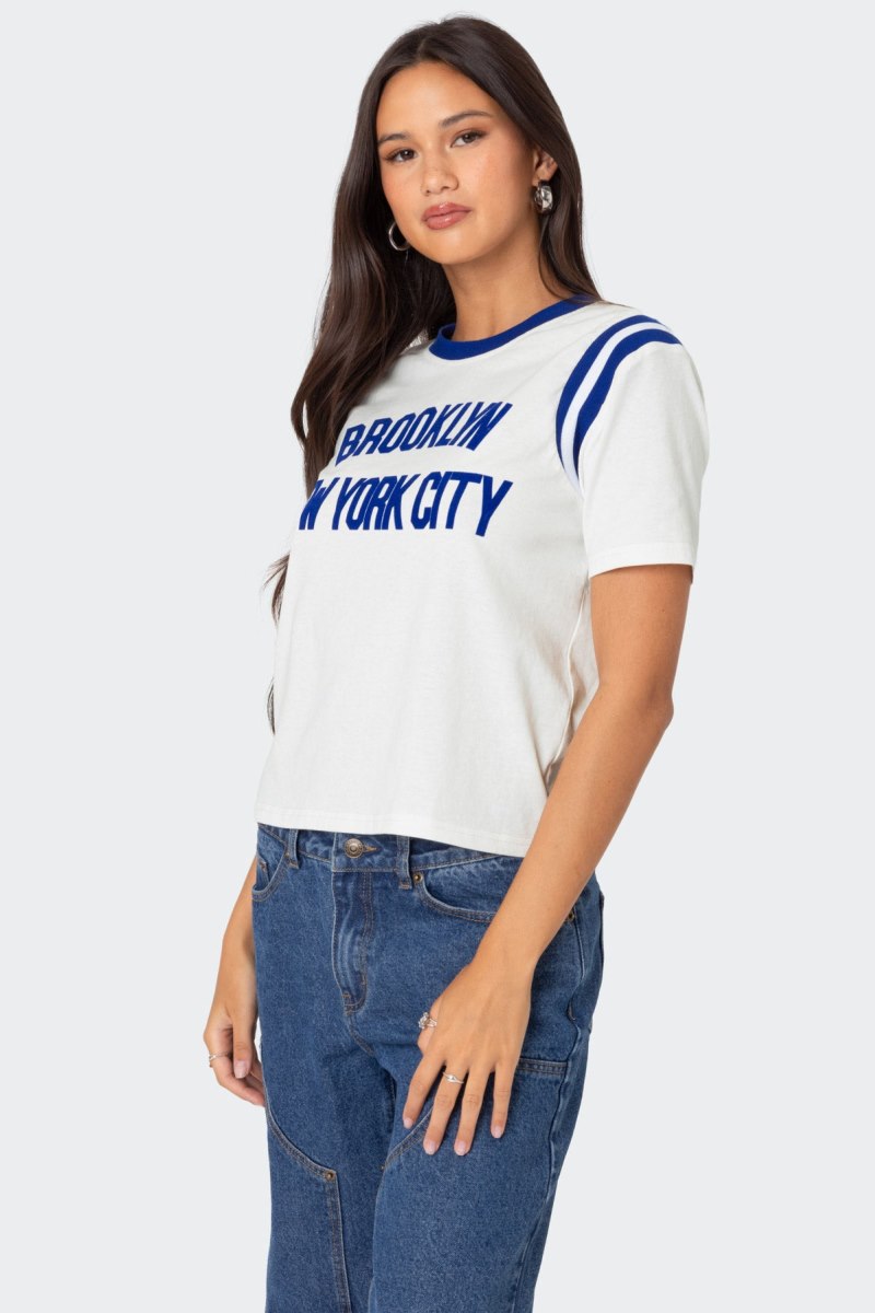 Edikted New Yorker T Shirts White | USA DO993509Z0