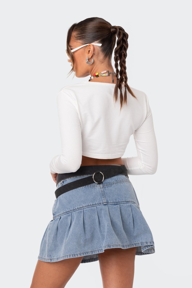 Edikted Not Yours Crop T Shirts White | USA QC570227U9