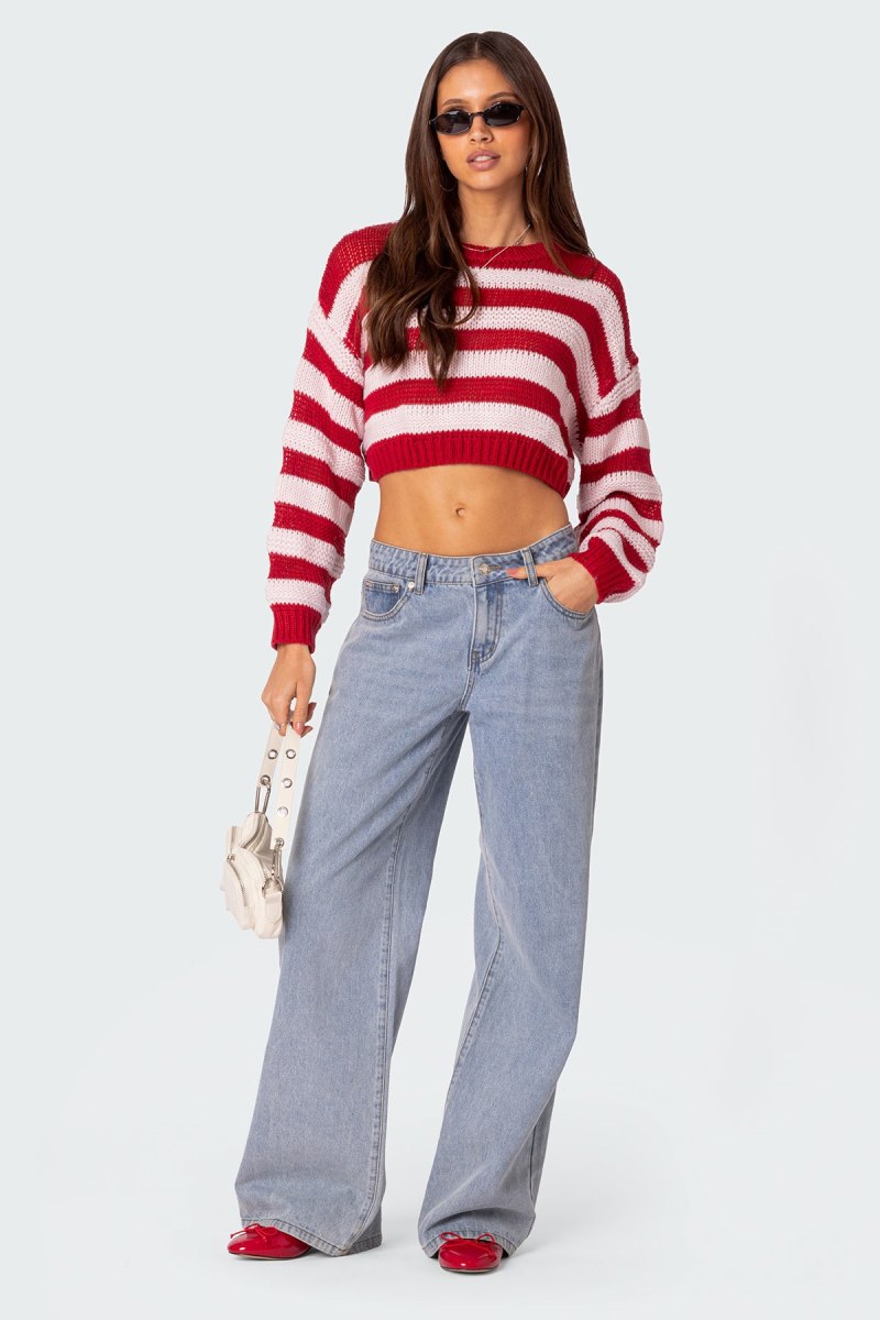 Edikted Novella Oversized Sweater Long Sleeve Tops Red | USA XL048894Y4