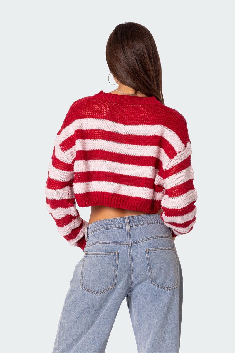 Edikted Novella Oversized Sweater Red | USA WZ674717Q3