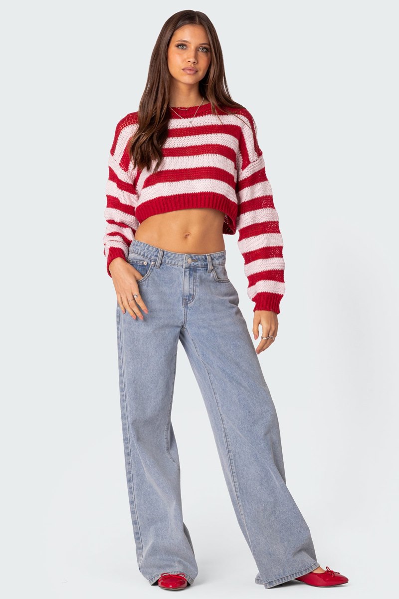 Edikted Novella Oversized Sweater Red | USA WZ674717Q3