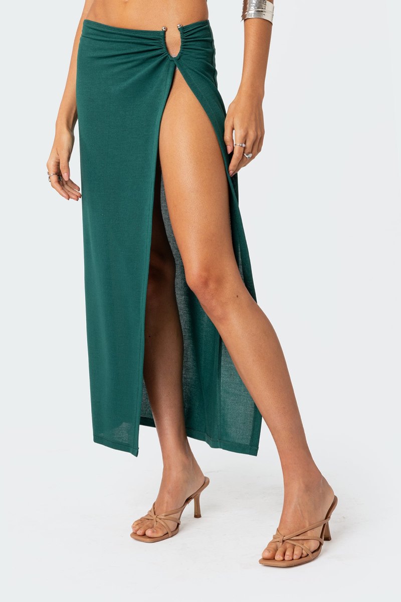 Edikted Nyssa Wrap Midi Skirts Green | USA LI208480C4