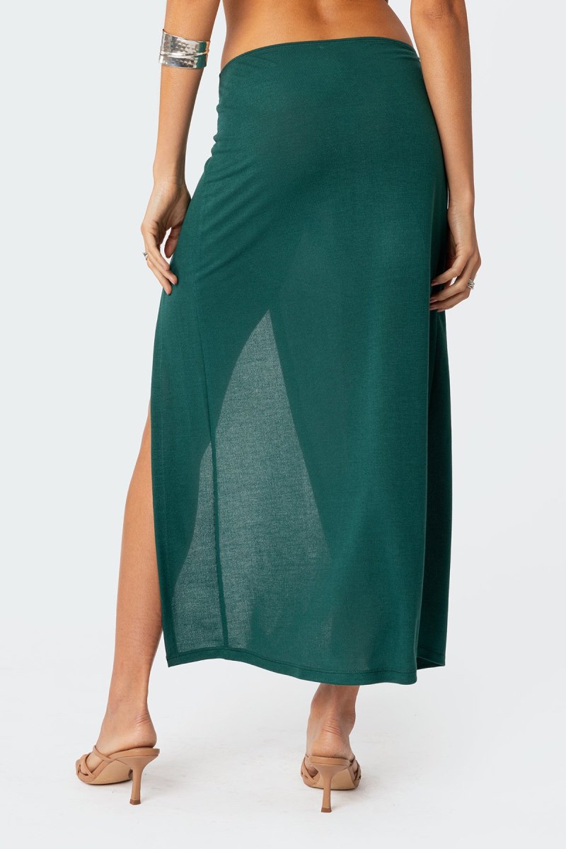 Edikted Nyssa Wrap Midi Skirts Green | USA LI208480C4