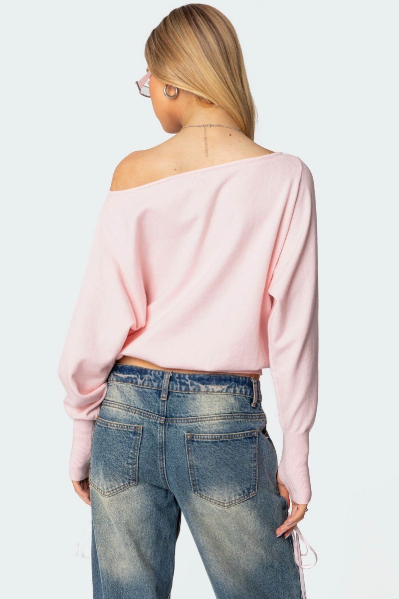 Edikted Off Shoulder Oversized Sweater Black | USA EG255795G6