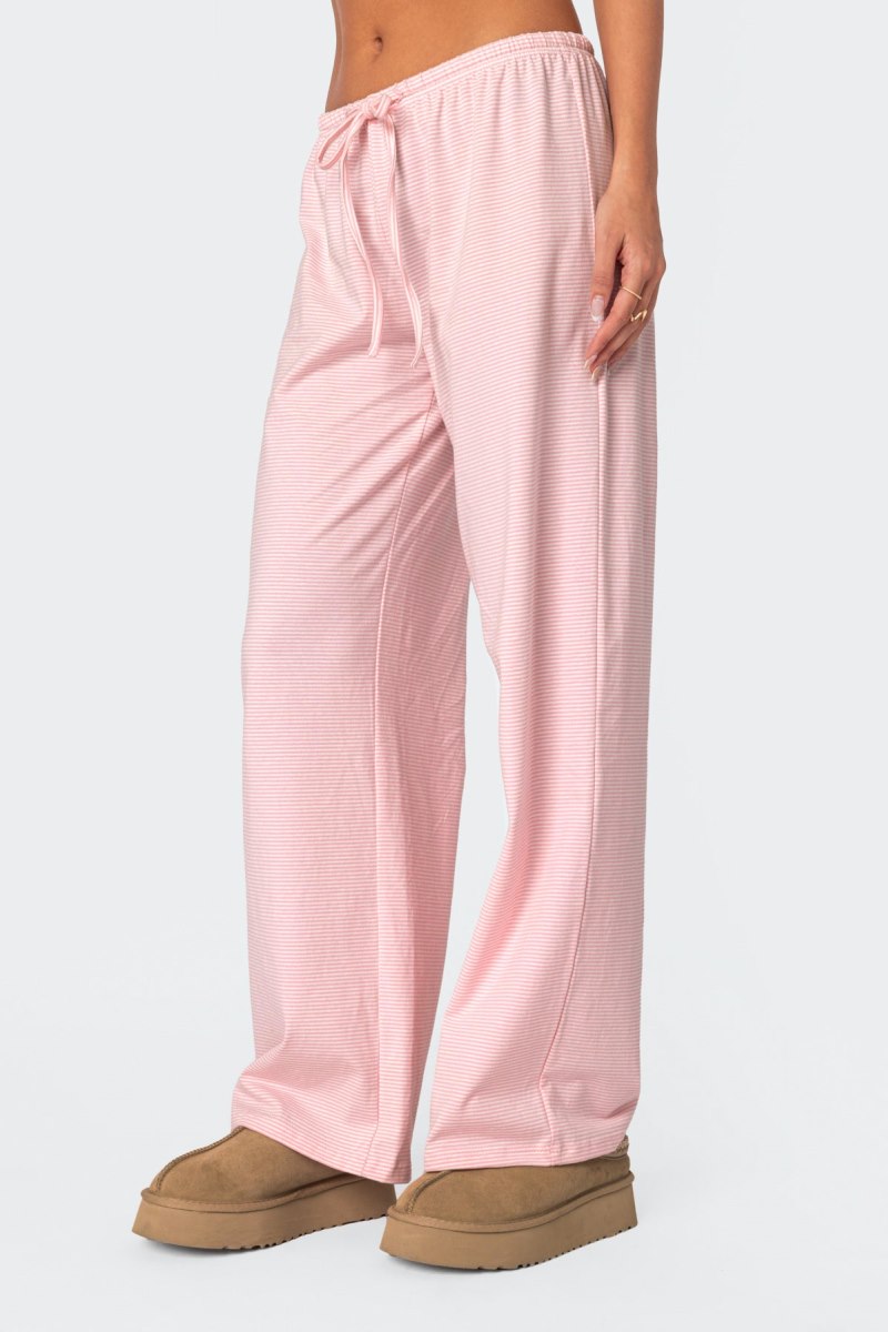 Edikted Olivia Striped Loose Fit Pants Blue And White | USA FA654505P6