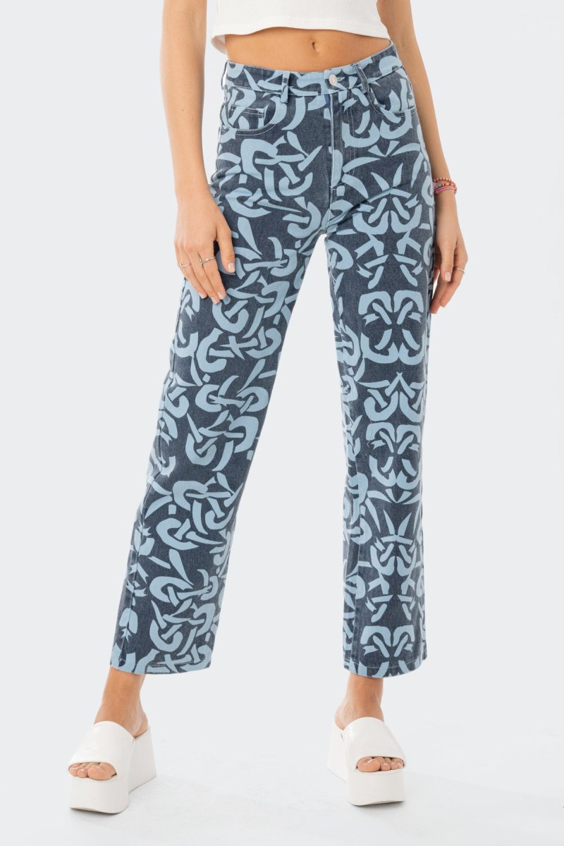 Edikted Our Tribe Wide Jeans Blue | USA VM960376Z2