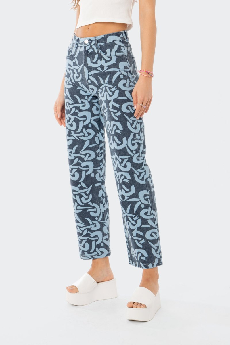 Edikted Our Tribe Wide Jeans Blue | USA VM960376Z2