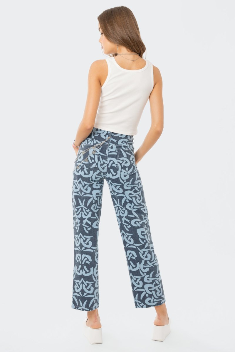 Edikted Our Tribe Wide Jeans Blue | USA VM960376Z2