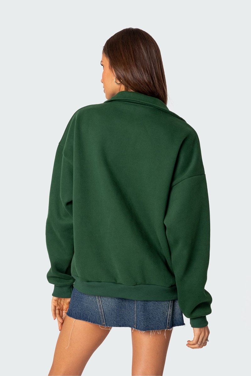 Edikted Oversized Quarter Zip Sweatshirts Green | USA DN119761Q3