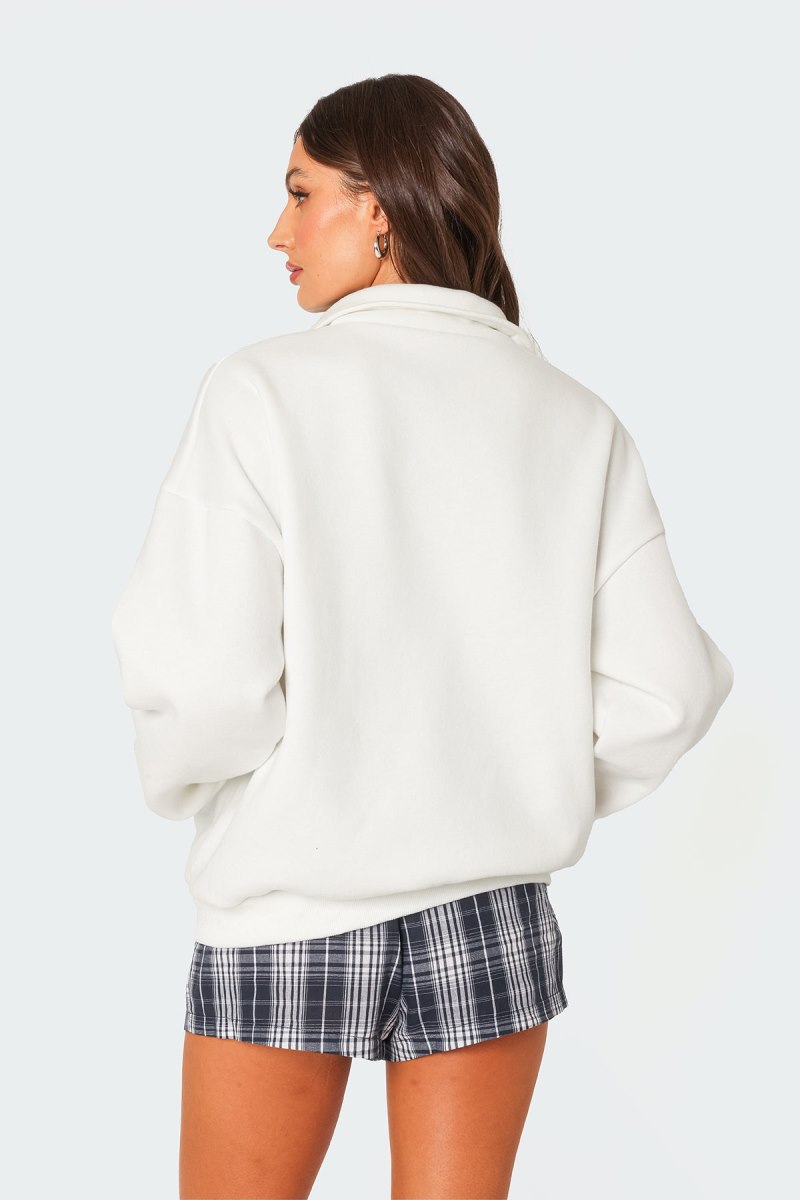 Edikted Oversized Quarter Zip Sweatshirt Long Sleeve Tops Green | USA TG026272K2