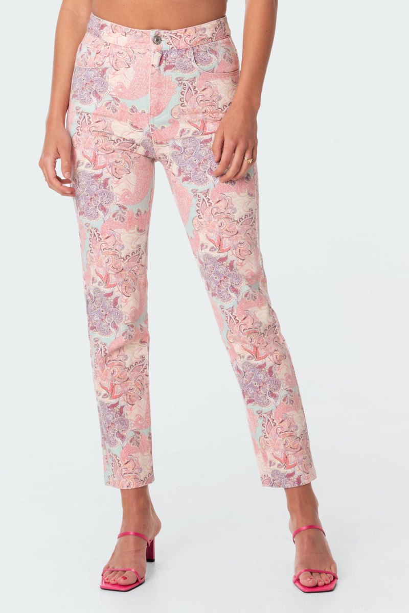 Edikted Paisley Wash Mom Jeans Mix | USA OM045904J0