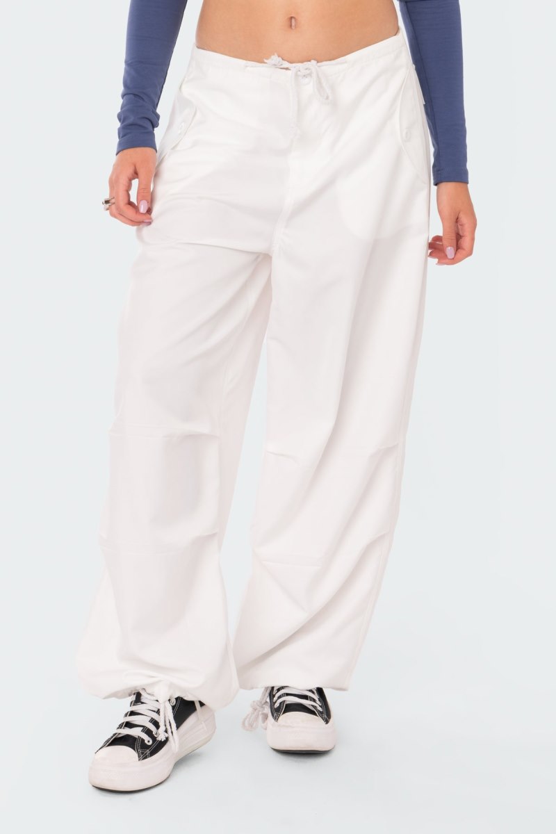 Edikted Parker Nylon Cargo Pants White | USA DQ848534P8