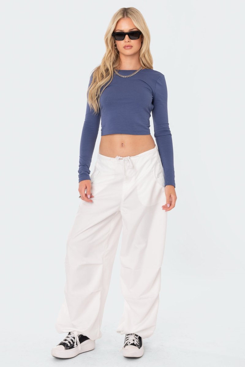 Edikted Parker Nylon Cargo Pants White | USA DQ848534P8