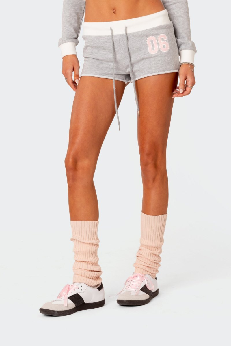 Edikted Pat Low Rise Shorts Gray Melange | USA LB466876V2