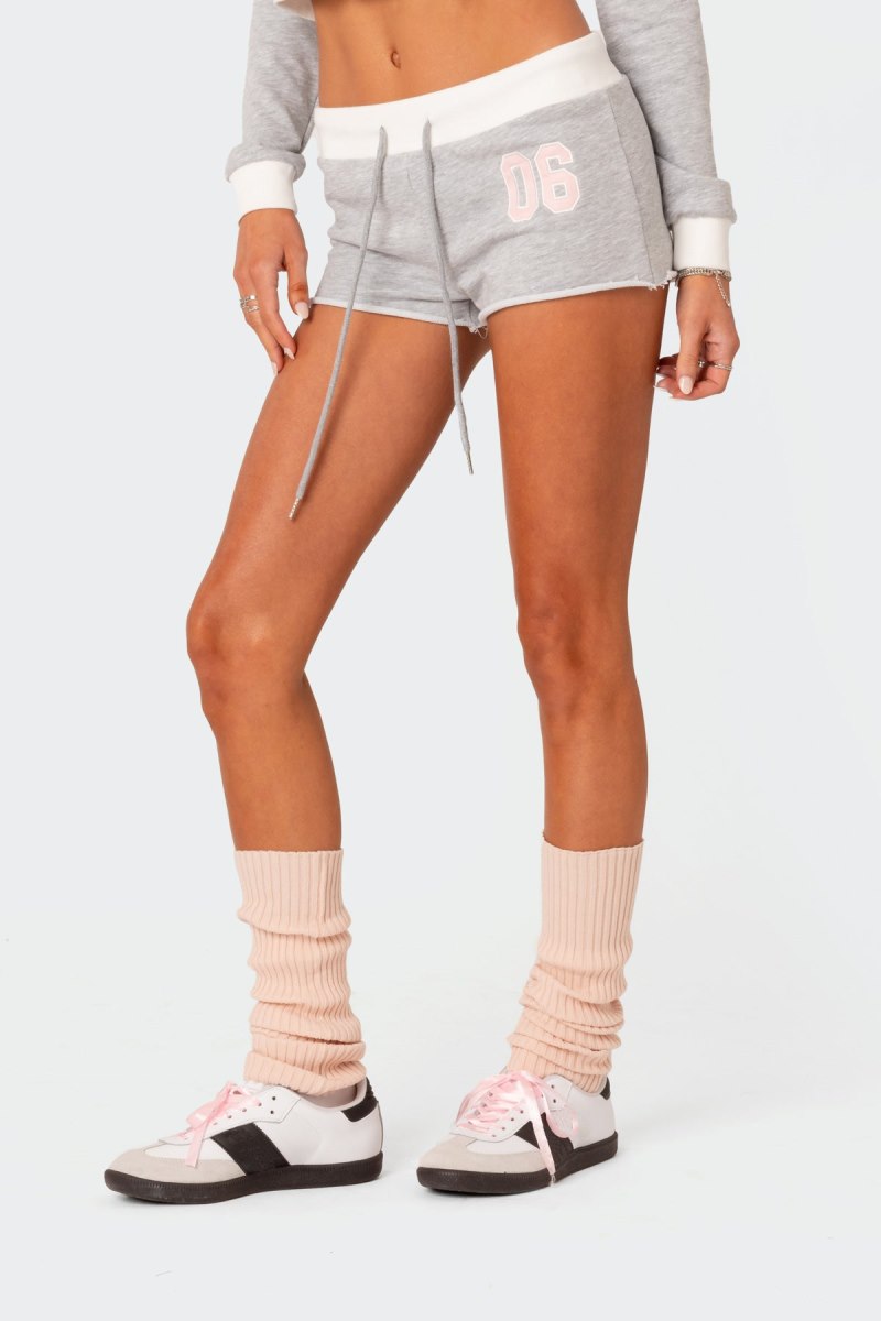 Edikted Pat Low Rise Shorts Gray Melange | USA LB466876V2