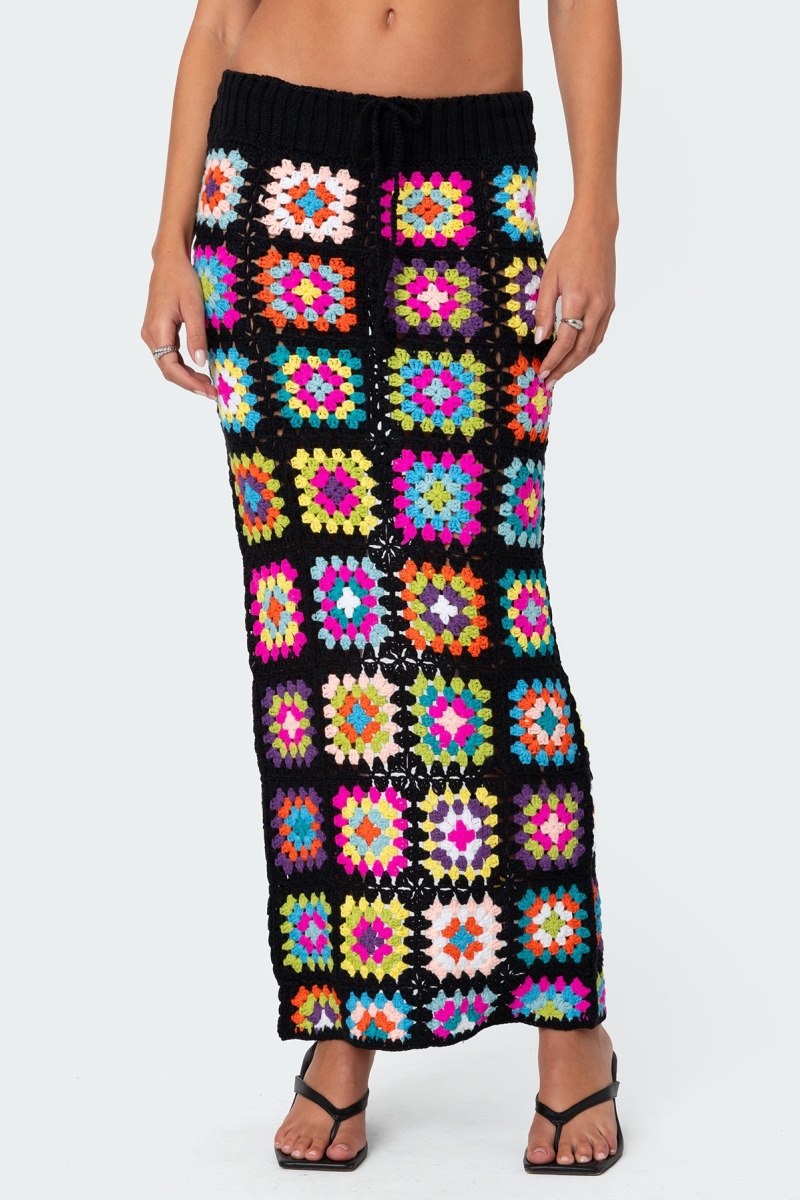 Edikted Patchwork Crochet Maxi Skirts Mix | USA KA123862U7