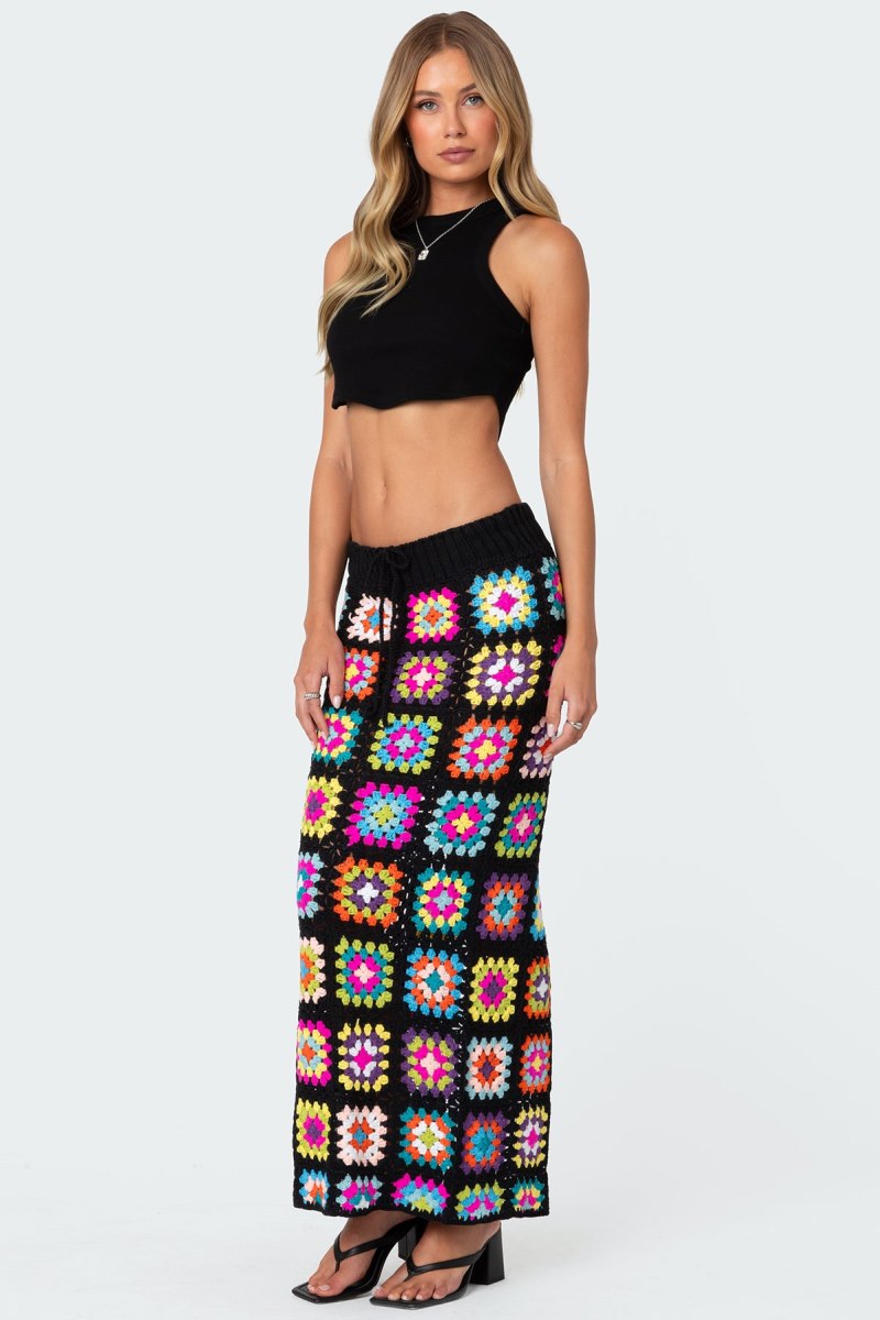 Edikted Patchwork Crochet Maxi Skirts Mix | USA KA123862U7