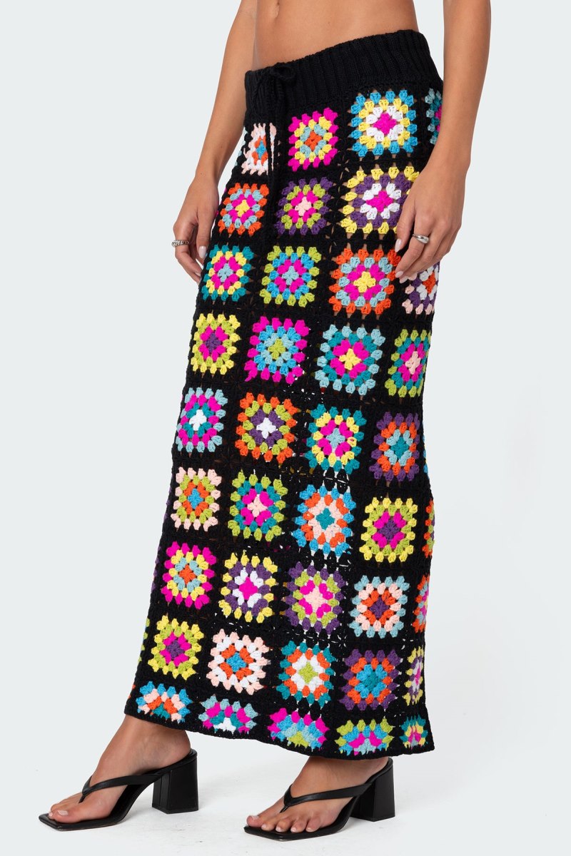 Edikted Patchwork Crochet Maxi Skirts Mix | USA KA123862U7