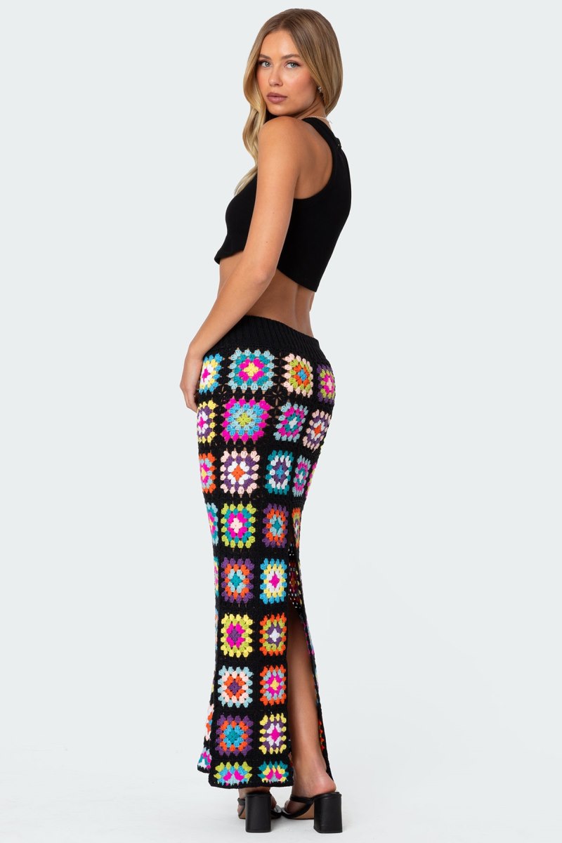Edikted Patchwork Crochet Maxi Skirts Mix | USA KA123862U7