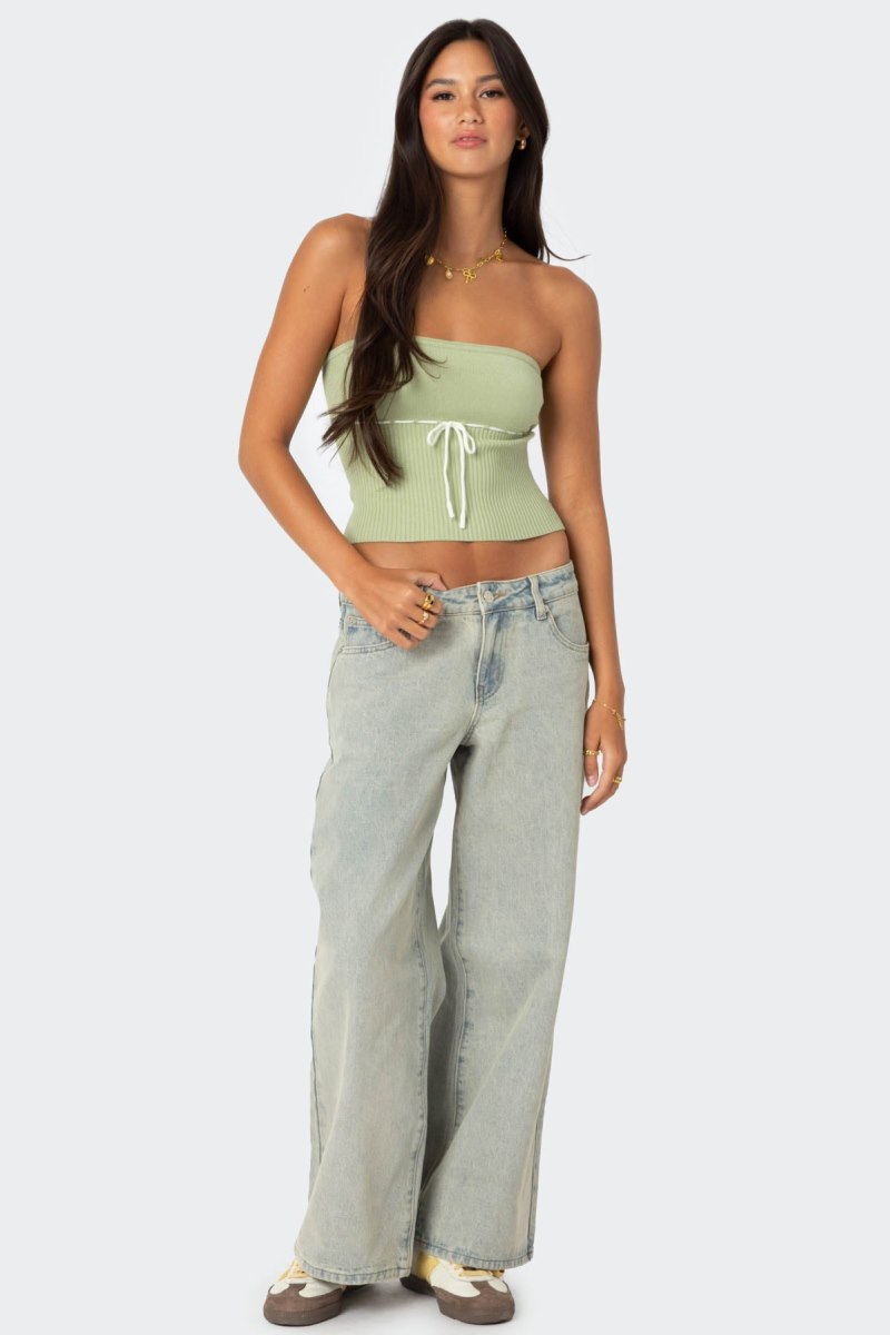 Edikted Petite Magda Low Rise Acid Wash Jeans Black Washed | USA IN298459H7