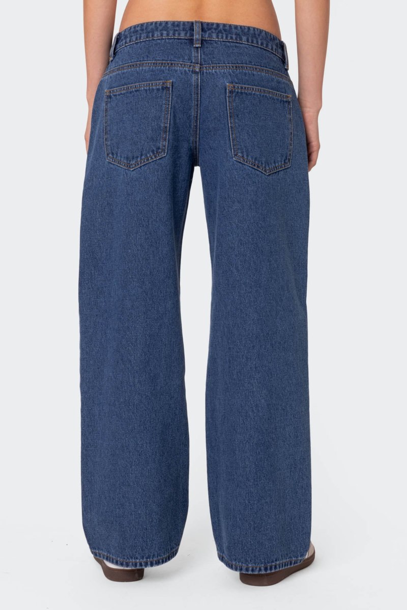 Edikted Petite Raelynn Washed Low Rise Jeans Black Washed | USA ST278817O2