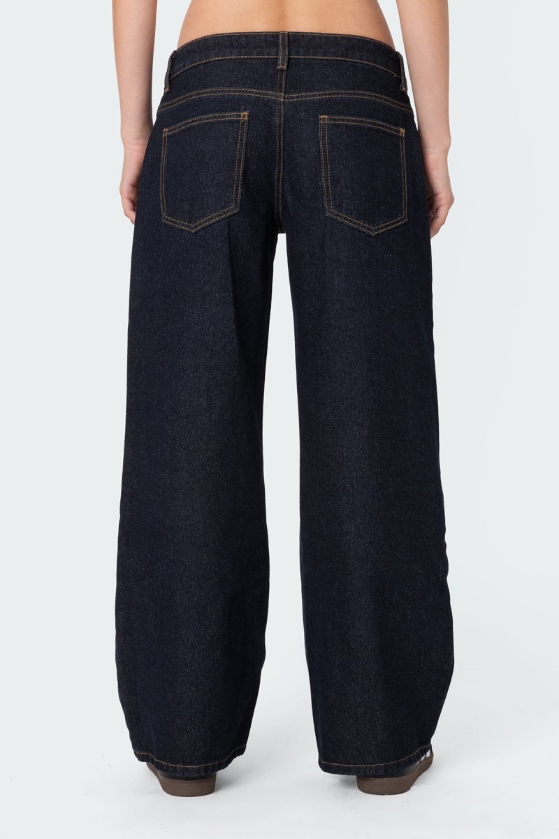Edikted Petite Raelynn Washed Low Rise Jeans Black Washed | USA GQ037743O1