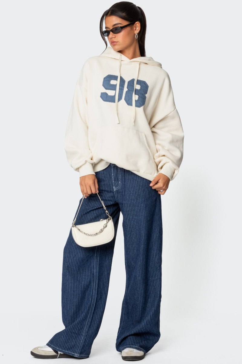 Edikted Pinstripe Low Rise Jeans Black | USA KM851095Q4