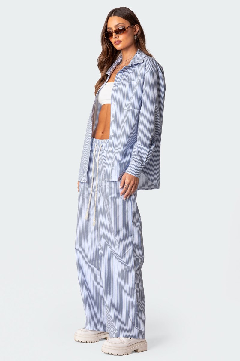 Edikted Pinstripe Pants Blue | USA UY161516B1