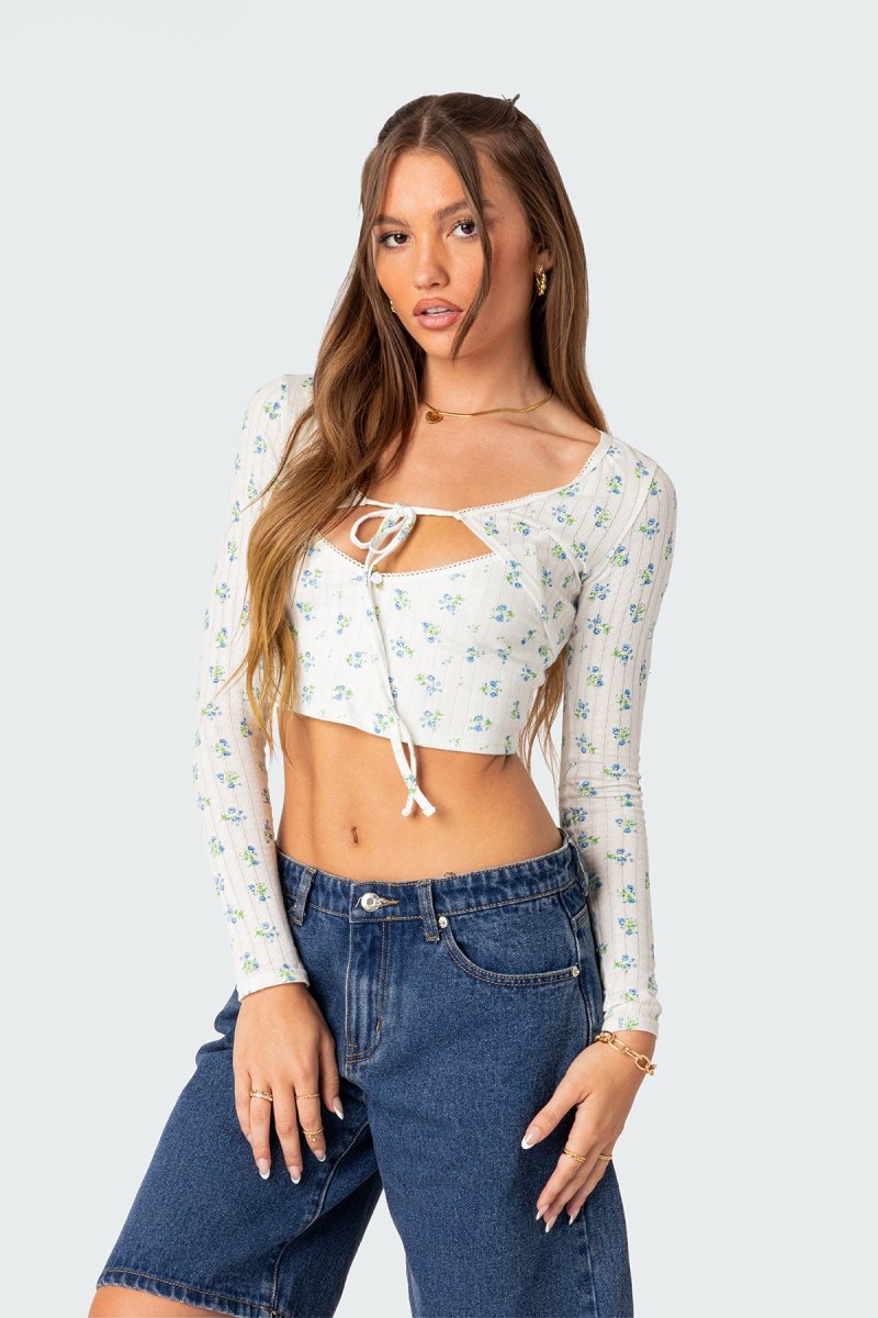 Edikted Pointelle Two Piece Shrug Crop Tops Mix | USA QM215581P5
