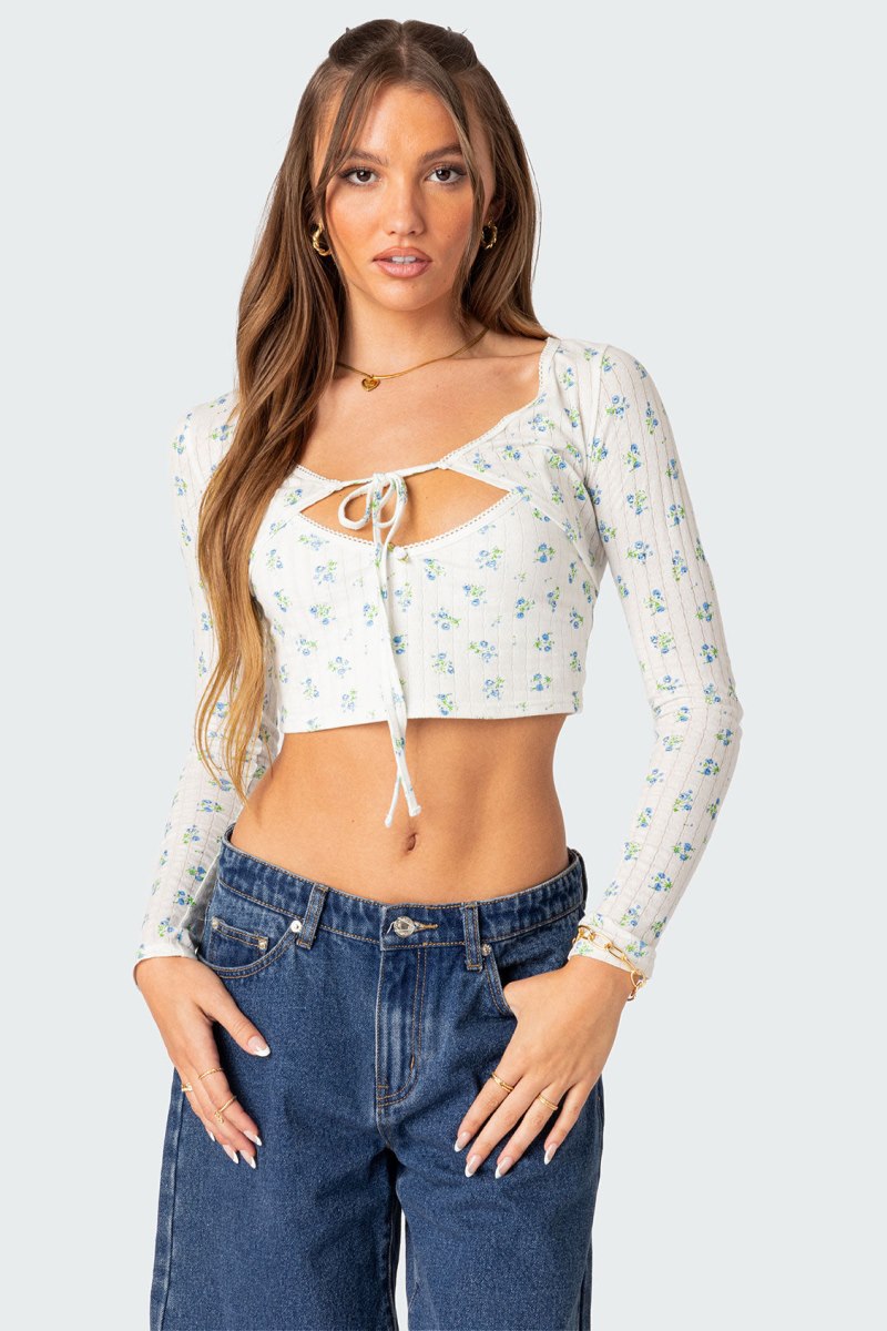 Edikted Pointelle Two Piece Shrug Crop Tops Mix | USA QM215581P5