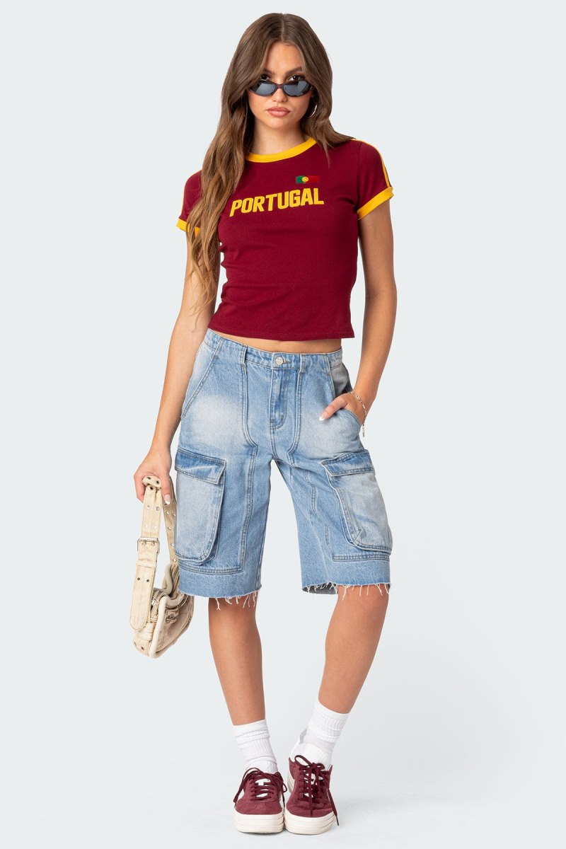 Edikted Portugal T Shirts Blue | USA HY576847I6