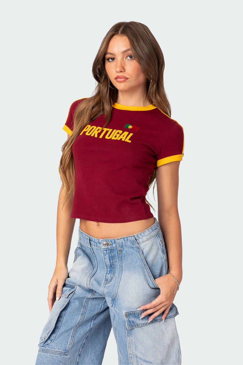 Edikted Portugal T Shirts Blue | USA HY576847I6
