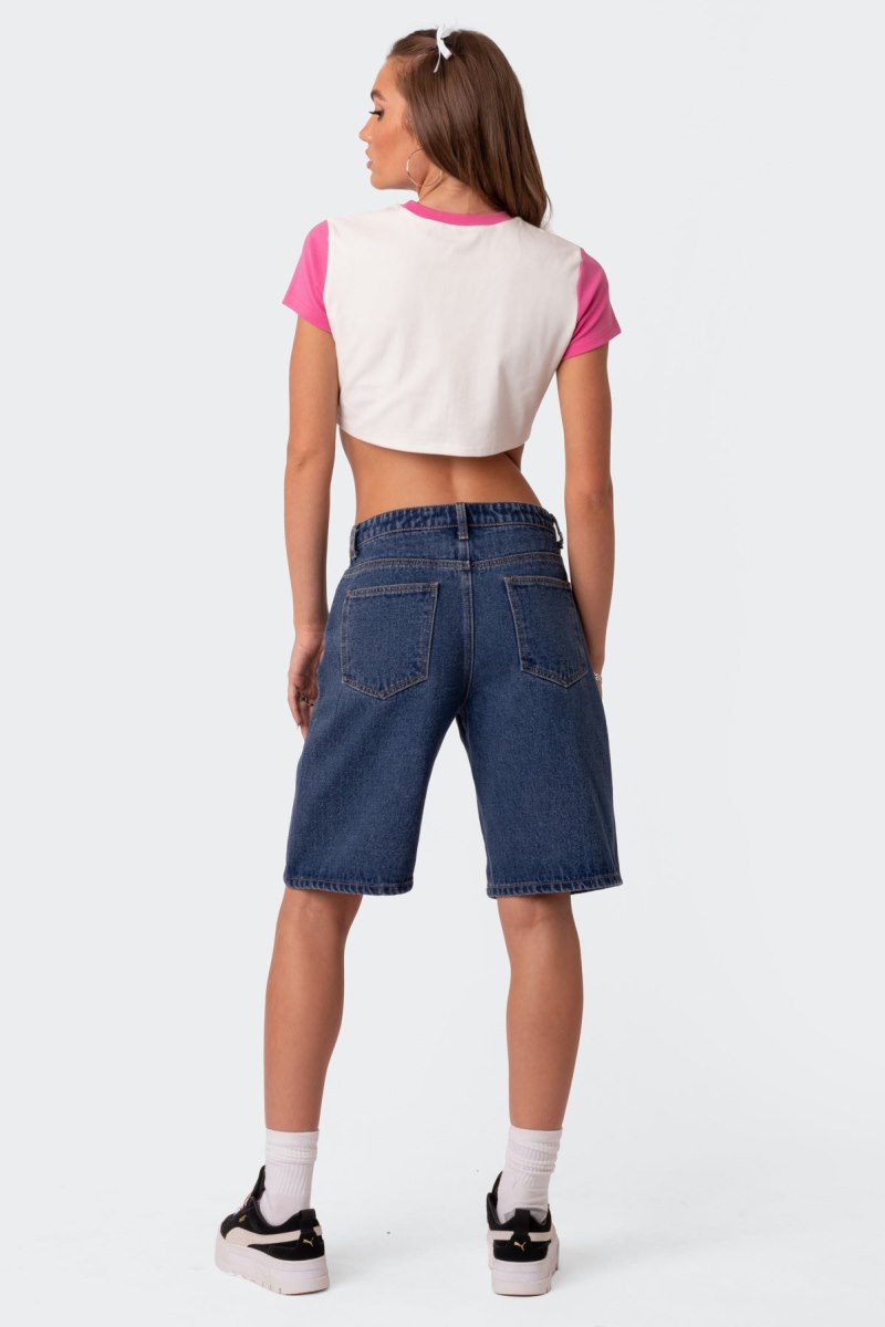 Edikted Queenin Cropped T Shirt Graphic Tops White | USA CI777177S5