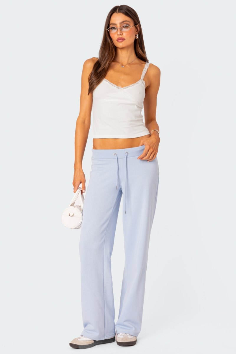 Edikted Quinn Straight Leg Sweatpants Light Blue | USA LM760106P7
