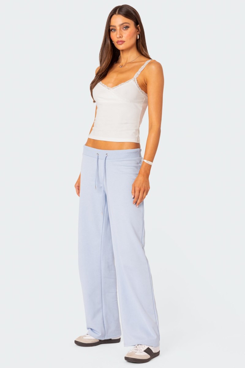 Edikted Quinn Straight Leg Sweatpants Pants Light Blue | USA OP277587Y2
