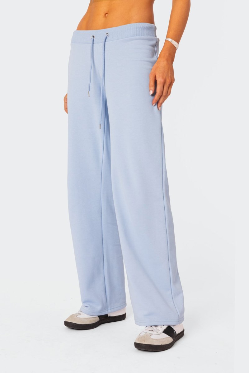 Edikted Quinn Straight Leg Sweatpants Pants Light Blue | USA OP277587Y2