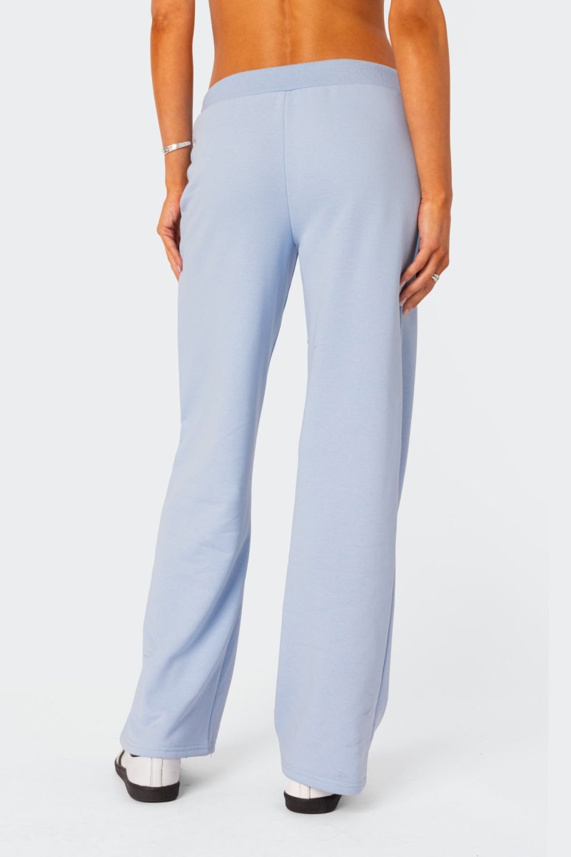 Edikted Quinn Straight Leg Sweatpants Pants Light Blue | USA OP277587Y2