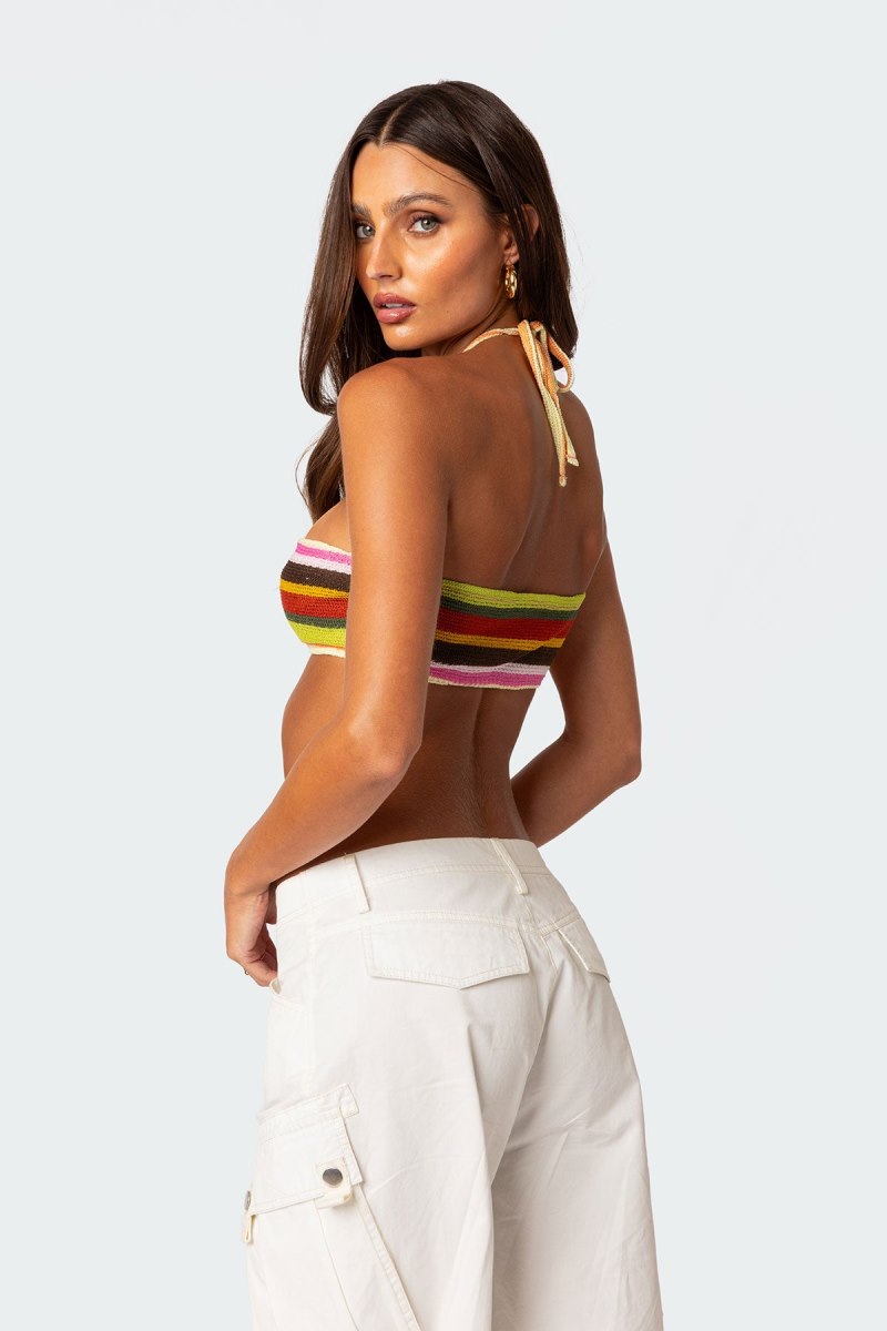 Edikted Rainbow Bra Knitted Tops Mix | USA ZA913401P5