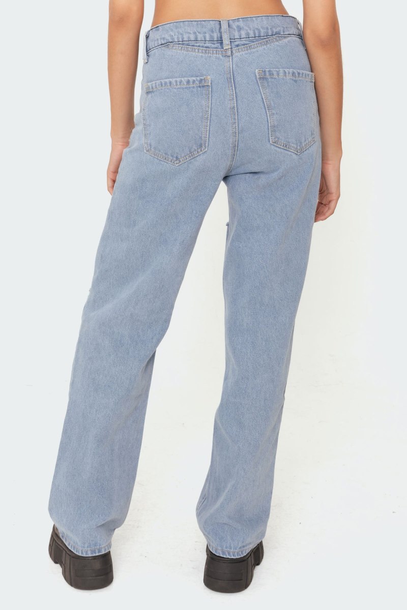 Edikted Raquel Folded Jeans Blue | USA QJ458985K2