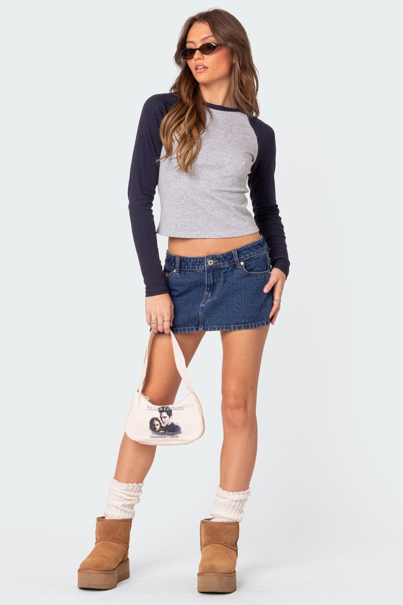 Edikted Raya Long Sleeve Tops Blue | USA OM308010J0