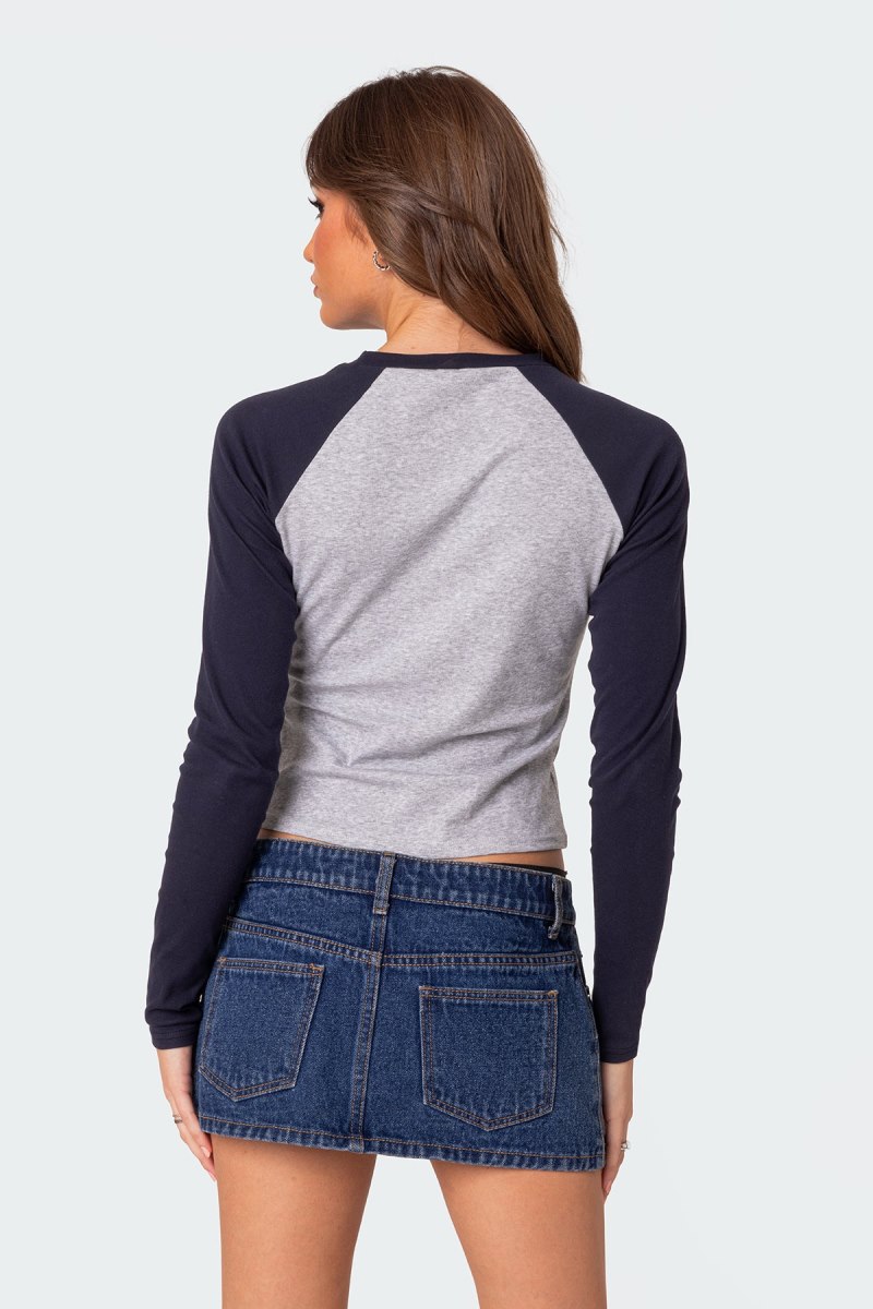 Edikted Raya Long Sleeve Tops Blue | USA OM308010J0