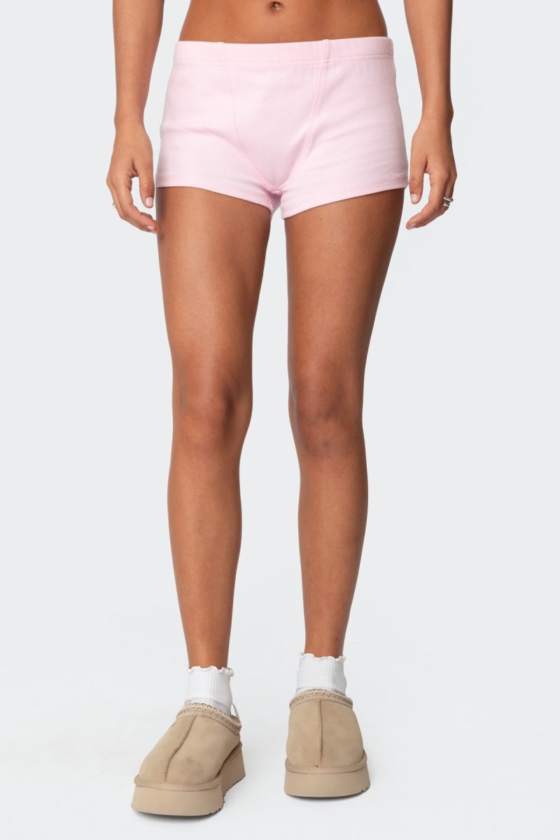Edikted Rebekah Ribbed Shorts Blue | USA KG084338W3