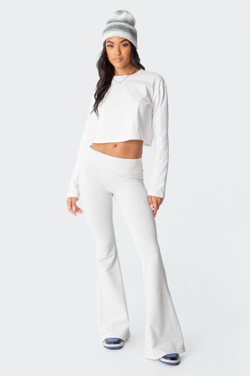 Edikted Remi Long Sleeve T Shirts White | USA WM423742R4