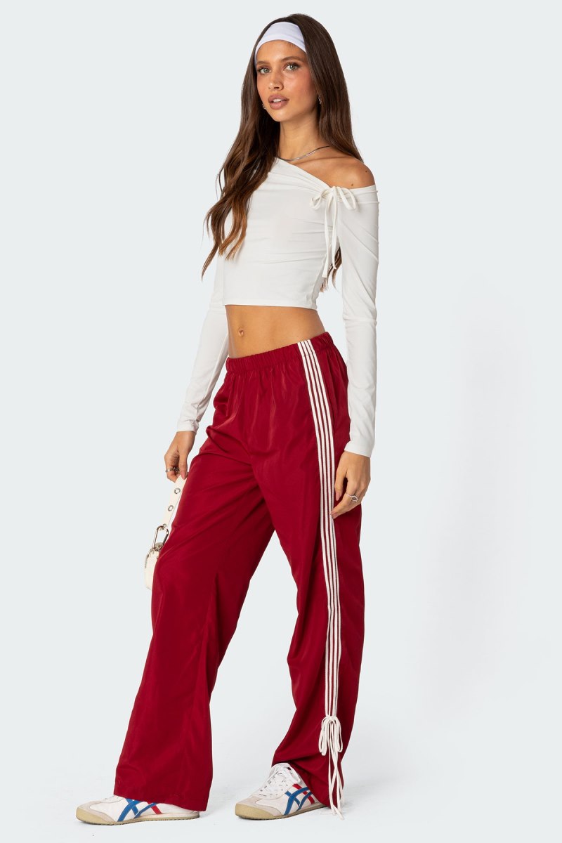 Edikted Remy Ribbon Track Pants Navy | USA CL339623H7