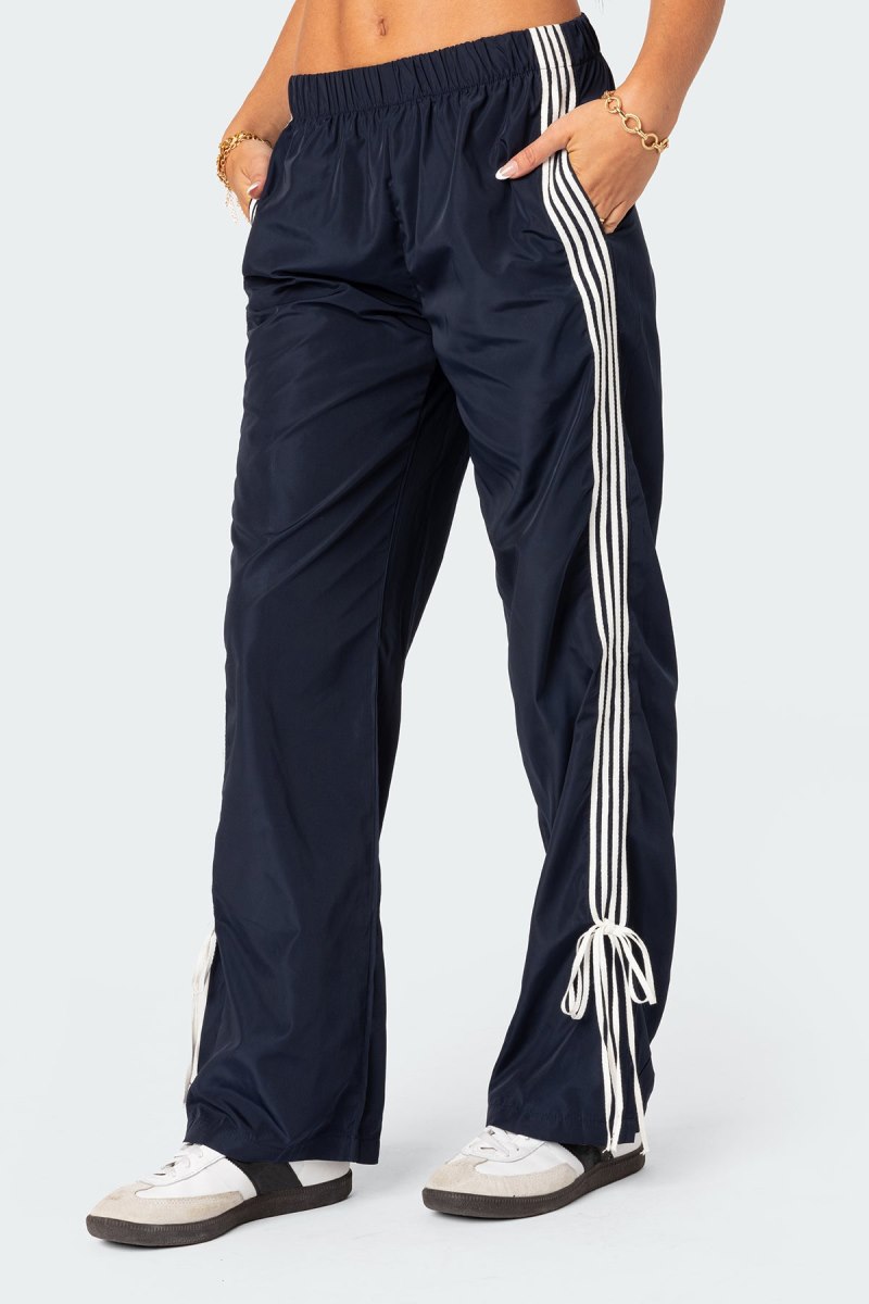 Edikted Remy Ribbon Track Pants Navy | USA IT573867Y6