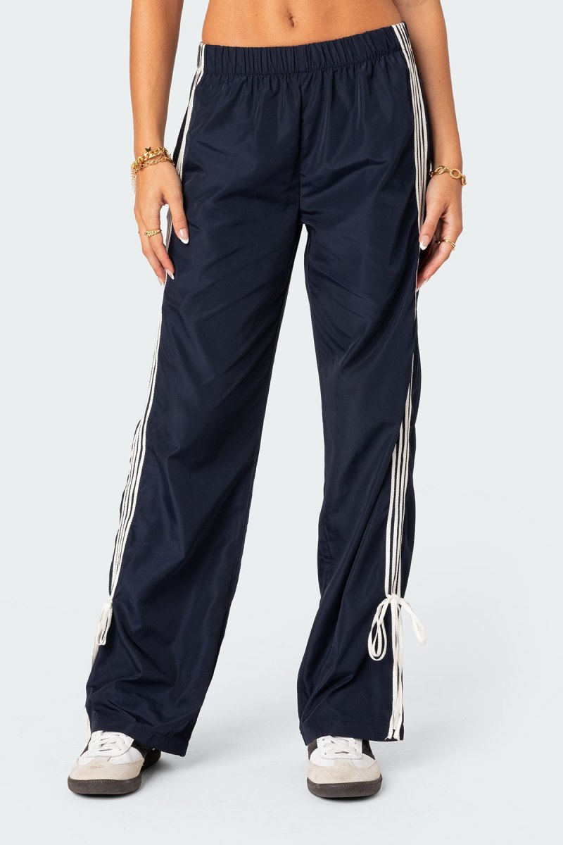 Edikted Remy Ribbon Track Pants Navy | USA IT573867Y6